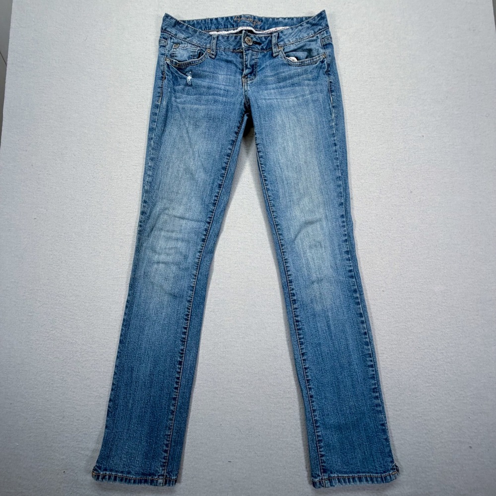 Amethyst Straight Leg Jeans Womens 5 Good Blue Low Rise Distressed Y2K Style